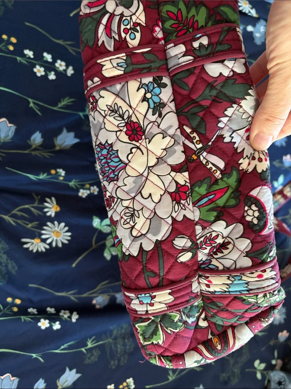 Vera Bradley Burgundy Floral Quilted Tote